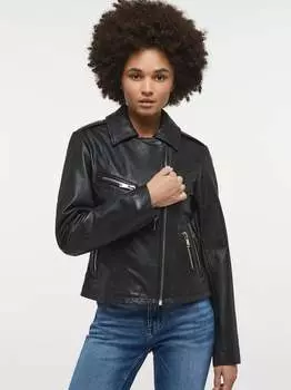 Кожаный пиджак Mustang, черный