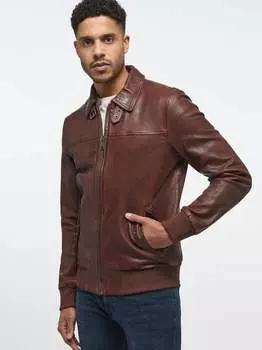 Кожаный пиджак Mustang, коричневый