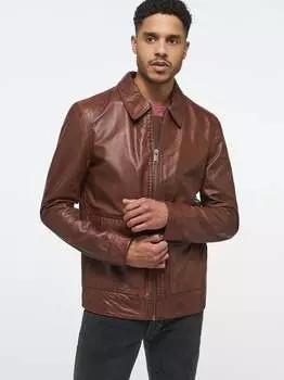 Кожаный пиджак Mustang, коричневый