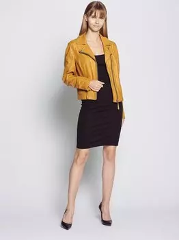 Кожаный пиджак Mustang, желтый