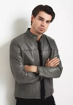 Кожаный пиджак OCHNIK, серый
