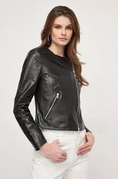 Кожаный пиджак Patrizia Pepe, черный