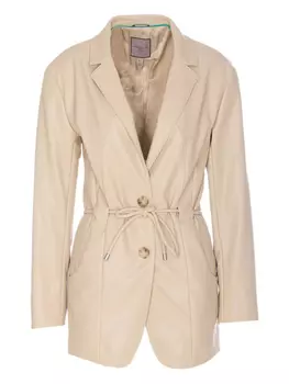 Кожаный пиджак с поясом Urbancode, нейтральный