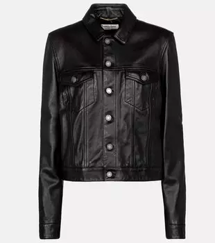 Кожаный пиджак SAINT LAURENT, черный