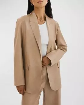 Кожаный пиджак свободного кроя Quirina с открытым передом LaMarque, цвет Beige