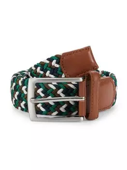 Кожаный плетеный ремень на спине W. Kleinberg, зеленый