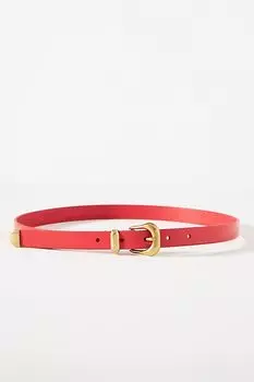 Кожаный пояс в стиле вестерн, красный