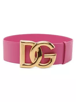 Кожаный поясной ремень Interlocking DG DOLCE&GABBANA, розовый