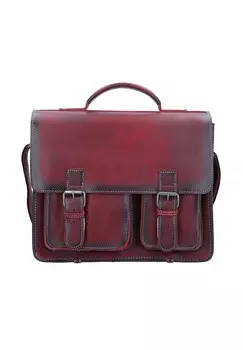 Кожаный портфель 39 см Green Burry, красный