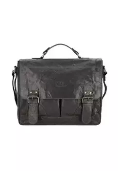 Кожаный портфель Baggie 35 см с отделением для ноутбука PRIDE AND SOUL, черный