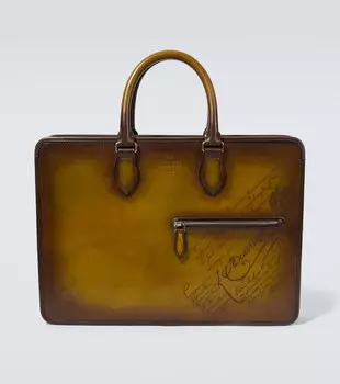 Кожаный портфель Berluti, зеленый