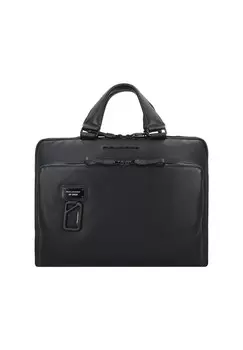 Кожаный портфель Harper с защитой RFID, отделение для ноутбука 38 см PIQUADRO, цвет Nero