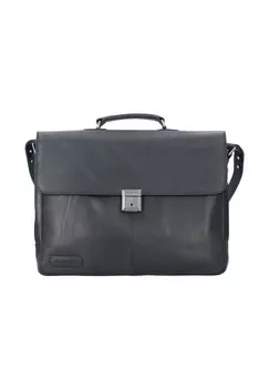 Кожаный портфель Navigator Decca 44 см с отделением для ноутбука PLEVIER, черный