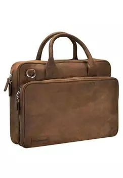 Кожаный портфель Retro Bell с отделением для ноутбука 38 см PLEVIER, темно-коричневый