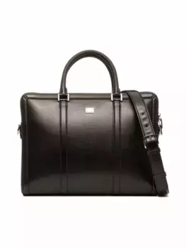 Кожаный портфель с логотипом Dolce&Gabbana, черный
