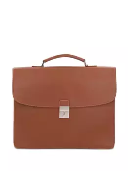 Кожаный портфель с верхней ручкой Longchamp, коричневый