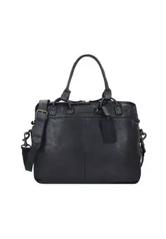 Кожаный портфель Submarine с отделением для ноутбука 40 см HAROLD'S, черный