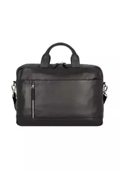 Кожаный портфель Tiber с отделением для ноутбука 41 см Alassio, черный