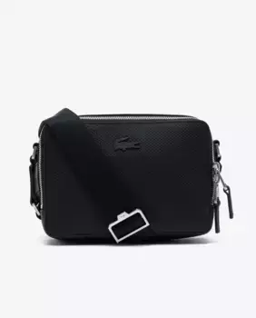 Кожаный портфель унисекс Chantaco черного цвета Lacoste, чёрный