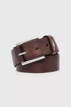 Кожаный ремень Aeronautica Militare, коричневый