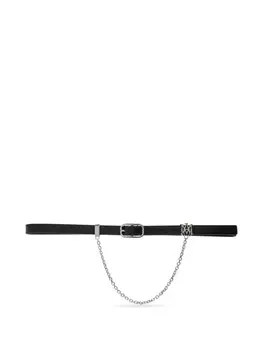 Кожаный ремень AMIRI с цепочкой, черный