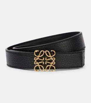 Кожаный ремень Anagram Loewe, Black/Gold