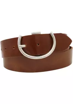 Кожаный ремень AnnaMatoni, пряжка в легком винтажном стиле, коричневый