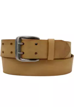 Кожаный ремень AnnaMatoni с двойной пряжкой в винтажном стиле, цвет Cognac