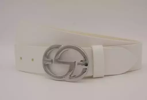 Кожаный ремень AnnaMatoni с серебряной застежкой, белый