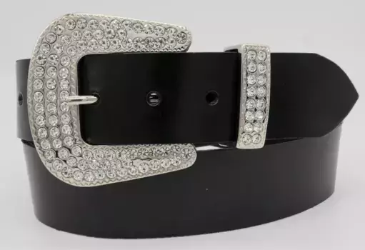 Кожаный ремень AnnaMatoni с серебряной застежкой, черный