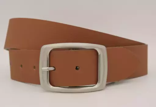 Кожаный ремень AnnaMatoni с серебряной застежкой, цвет Cognac