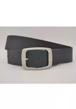 Кожаный ремень AnnaMatoni с серебряной застежкой, цвет морской волны