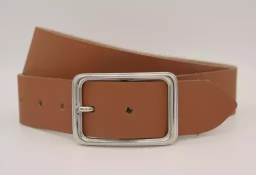 Кожаный ремень AnnaMatoni с серебряной застежкой, цвет Cognac