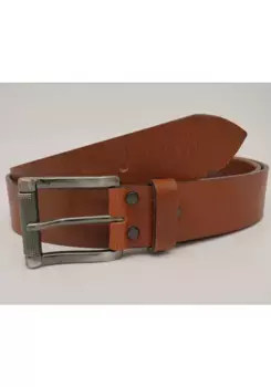 Кожаный ремень AnnaMatoni с серебряной застежкой, цвет Cognac