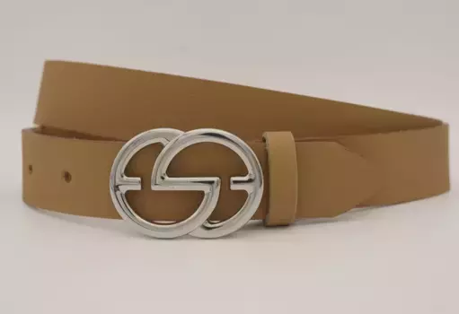 Кожаный ремень AnnaMatoni с серебряной застежкой, цвет Mud