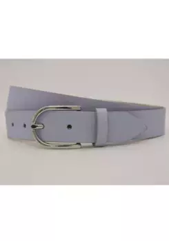 Кожаный ремень AnnaMatoni с серебряной застежкой, цвет Sky
