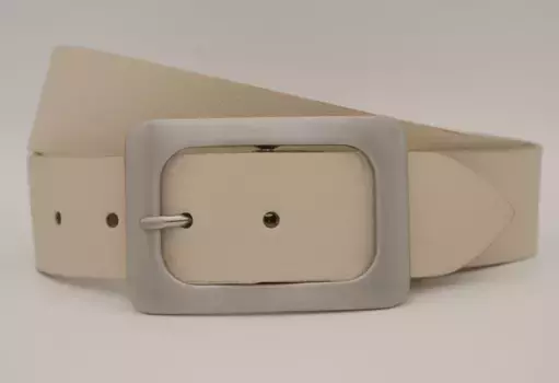 Кожаный ремень AnnaMatoni с серебряной застежкой, цвет Sand