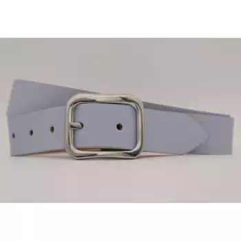 Кожаный ремень AnnaMatoni с серебряной застежкой, цвет Sky