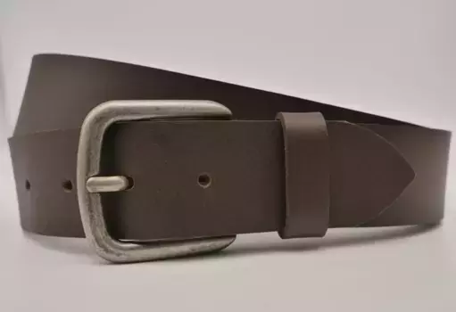 Кожаный ремень AnnaMatoni с серебряной застежкой, коричневый