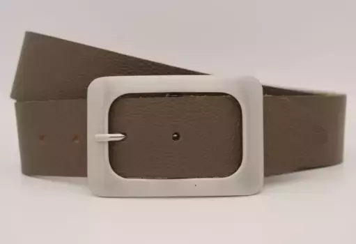 Кожаный ремень AnnaMatoni с серебряной застежкой, коричневый