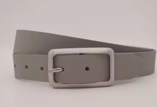 Кожаный ремень AnnaMatoni с серебряной застежкой, серый