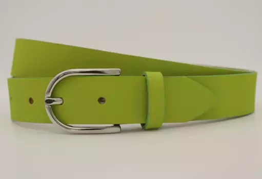 Кожаный ремень AnnaMatoni с серебряной застежкой, зеленый