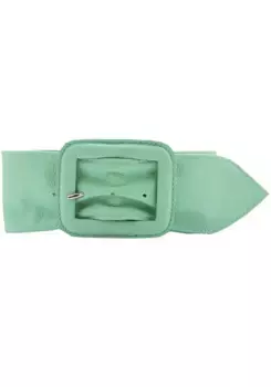 Кожаный ремень AnnaMatoni с закрытой застежкой, бирюзовый