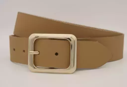 Кожаный ремень AnnaMatoni с золотой застежкой, цвет Mud