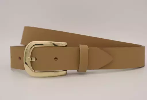 Кожаный ремень AnnaMatoni с золотой застежкой, цвет Mud