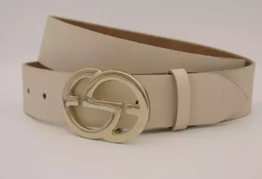 Кожаный ремень AnnaMatoni с золотой застежкой, цвет Sand