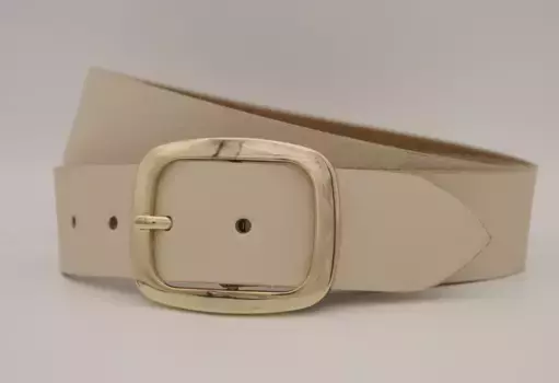 Кожаный ремень AnnaMatoni с золотой застежкой, цвет Sand