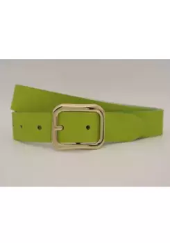 Кожаный ремень AnnaMatoni с золотой застежкой, зеленый