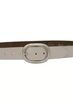 Кожаный ремень AnnaMatoni, застежка в стиле б/у, белый