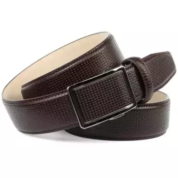 Кожаный ремень Anthoni Crown, элегантный плетеный дизайн, коричневый